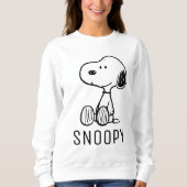 Sweatshirt PEANUTS | Snoopy on Black White Comics (Devant)