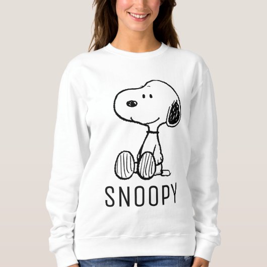 Sweatshirt PEANUTS | Snoopy on Black White Comics (Devant)