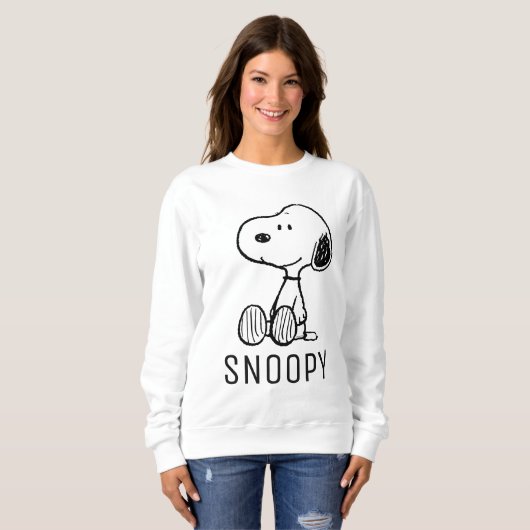 Sweatshirt PEANUTS | Snoopy on Black White Comics (Devant entier)