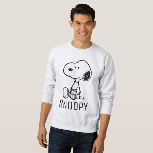 Sweatshirt PEANUTS | Snoopy on Black White Comics (Devant entier)