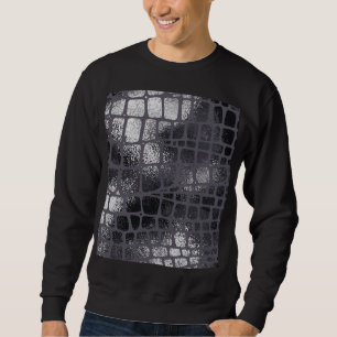 Sweatshirt Peau de serpent noir métallique : Texture élégante