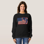 Sweatshirt Pêche 4 juillet Drapeau (Devant entier)