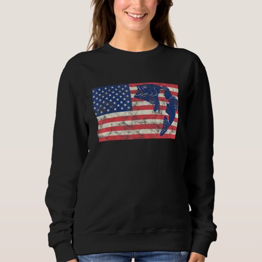Sweatshirt Pêche 4 juillet Drapeau (Devant)