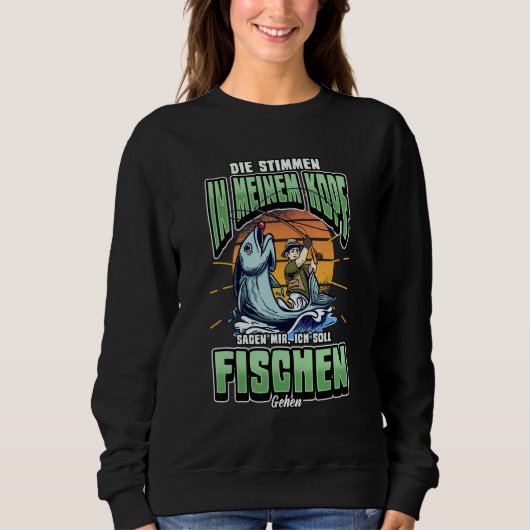 Sweatshirt Pêche À La Voix Dans Ma Tête Dit : (Devant)