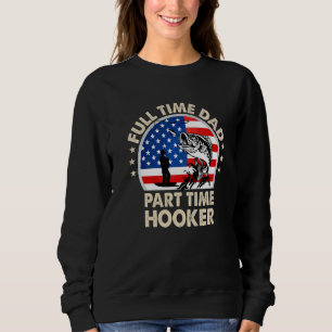 Sweatshirt Pêche au Bass American Flag Pêcheur Papa Pêche