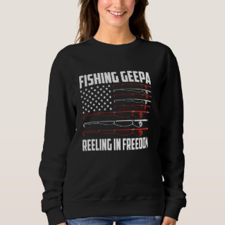 Sweatshirt Pêche Geepa 4 juillet Drapeau Américain S'Éclatant