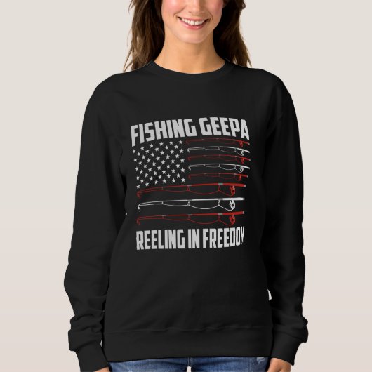 Sweatshirt Pêche Geepa 4 juillet Drapeau Américain S'Éclatant (Devant)