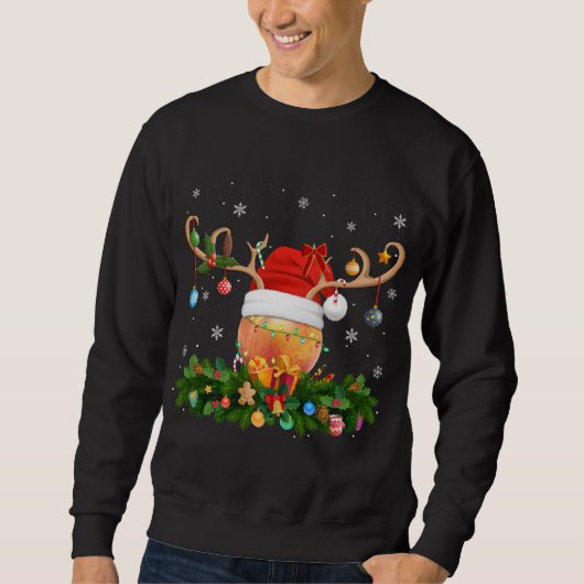 Sweatshirt Pêche Lover Reindeer Fruit Santa Hat Peaches Chr (Devant)