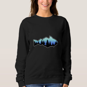 Sweatshirt Pêche Poisson Sihouette Basse Walleye pêcheur Angl
