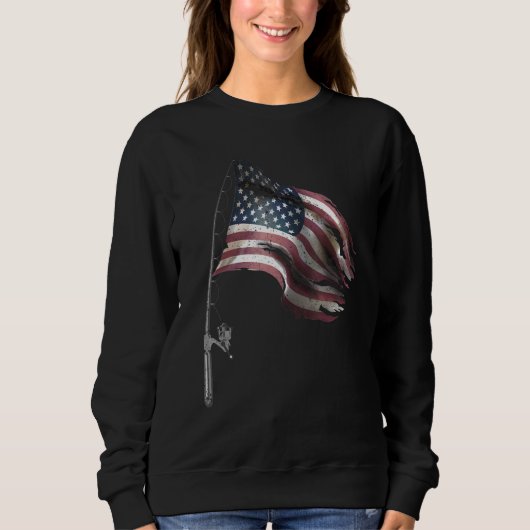 Sweatshirt Pêche Rob American Flag Teer Fisherman Patriotic (Devant)