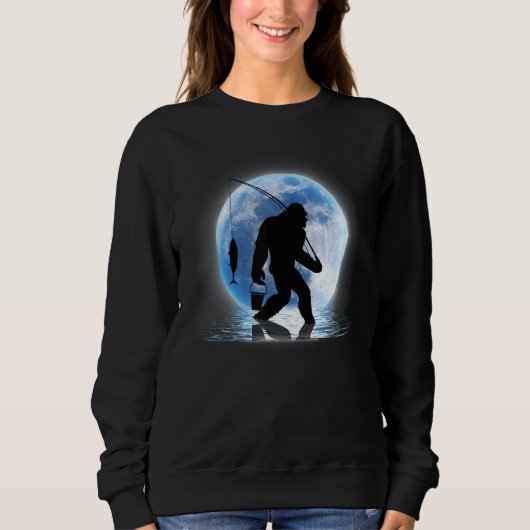 Sweatshirt Pêche Stupide Lune Bleue Et Pêche À La Pêche Pour  (Devant)