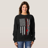 Sweatshirt Pêche vintage Américain Drapeau Basse pêche (Devant entier)