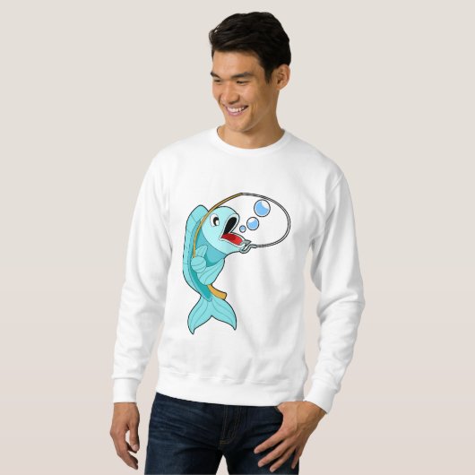 Sweatshirt Pêcher à la canne à pêche (Devant entier)