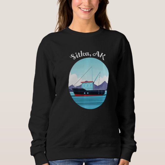 Sweatshirt Pêcheur de bateau de pêche de Sitka Alaska (Devant)