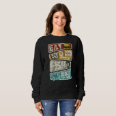 Sweatshirt Pêcheur Funny Pêche Mange Sommeil Poisson Répéter (Devant entier)