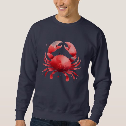 Sweatshirt Pêcheur Nautique De Crabe Rouge (Devant)