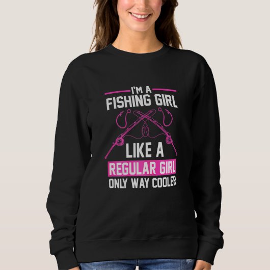Sweatshirt Pêcheuse Comme Une Fille Régulière Pêcheur Poisson (Devant)