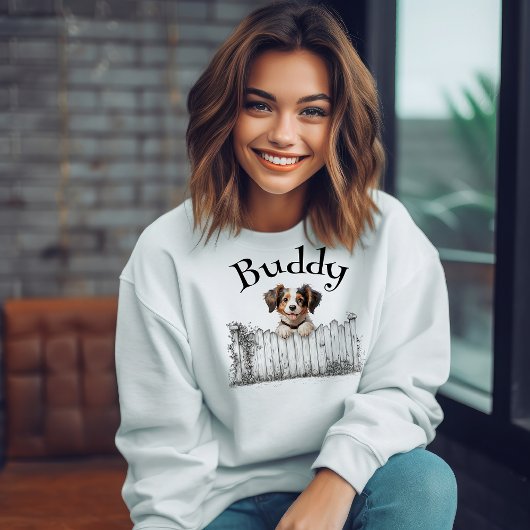 Sweatshirt Peeking Dog Customisable