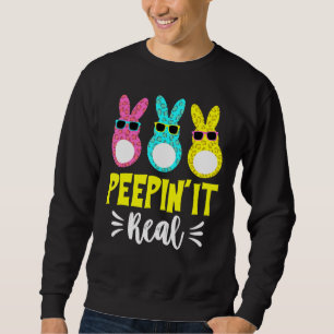 Sweatshirt Peepin It Real Joli Rabbit Face Trio Avec Lunettes