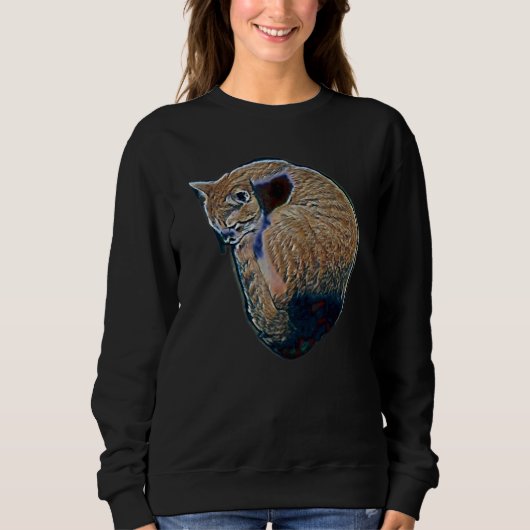 Sweatshirt Peinture Abstraite Numérique D'un Chat 55 (Devant)
