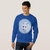 Sweatshirt Peinture Arctic Fox - Art original de la faune (Devant entier)