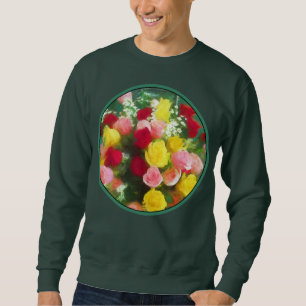 Sweatshirt Peinture Bouquet Rose - Jolie Art Fleur Originale