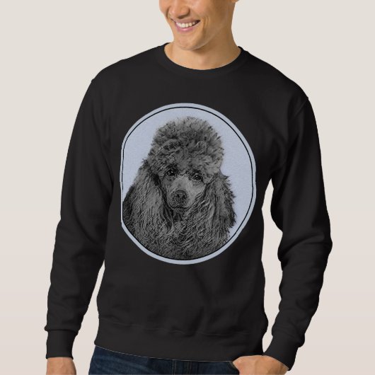 Sweatshirt Peinture de caniche Miniature Jouet noir Art origi (Devant)