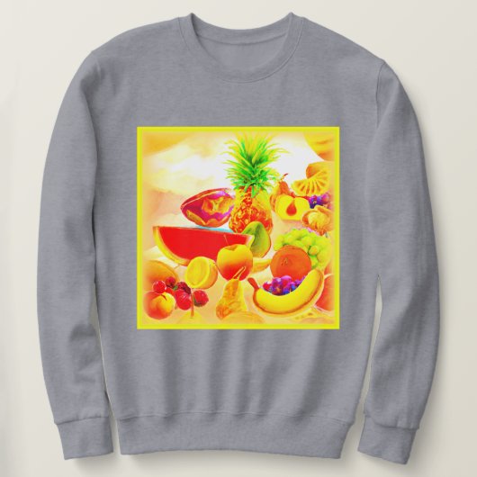 Sweatshirt Peinture de fruits exotiques tropicaux. Commandez (Design devant)