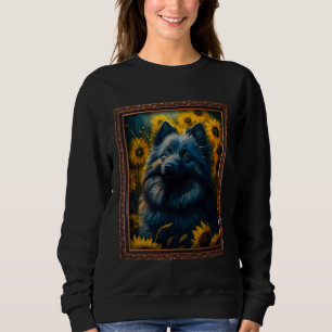 Sweatshirt Peinture de Keeshond Tournesol Fleur Maman Femmes