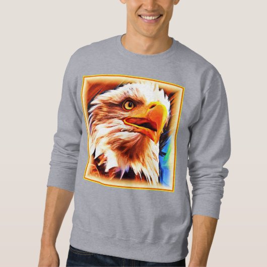 Sweatshirt Peinture d'un Visage d'Aigles Étonnant. Commandez (Devant)