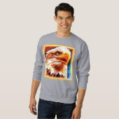 Sweatshirt Peinture d'un Visage d'Aigles Étonnant. Commandez (Devant entier)