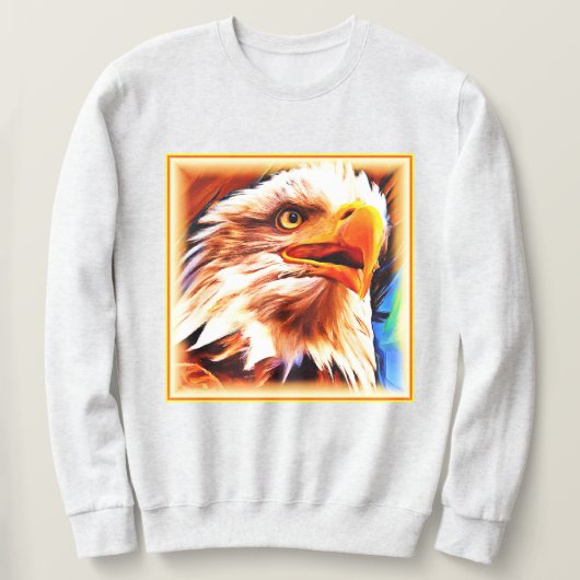 Sweatshirt Peinture d'un Visage d'Aigles Étonnant. Commandez (Design devant)