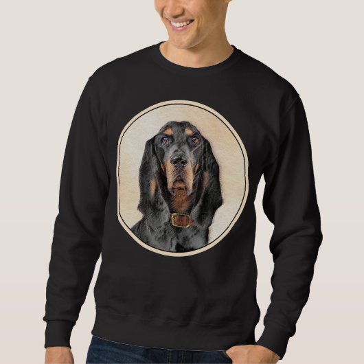 Sweatshirt Peinture en noir et blanc - Art original Chien (Devant)