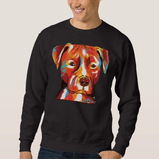 Sweatshirt Peinture Pitbull Terrier (Devant)