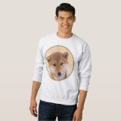 Sweatshirt Peinture Shiba Inu (Rouge) - Art Chien original (Devant entier)