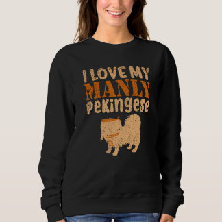 Sweatshirt Pekingese Manly Canine Animal Chien Chien Chien Ré