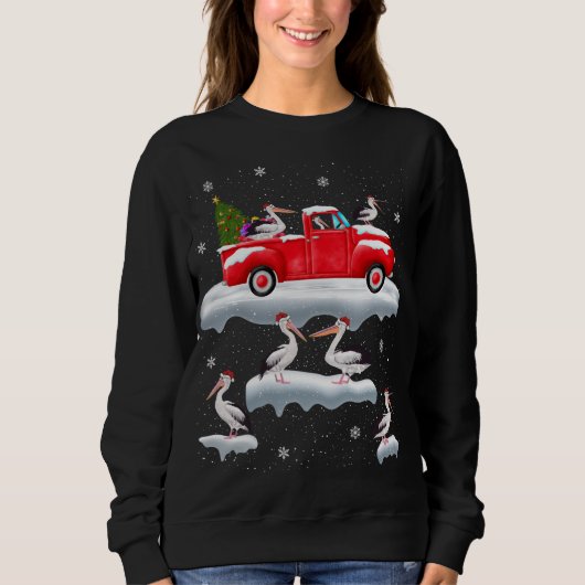 Sweatshirt Pelican Driving Christmas Tree Camion rouge Pelica (Devant)