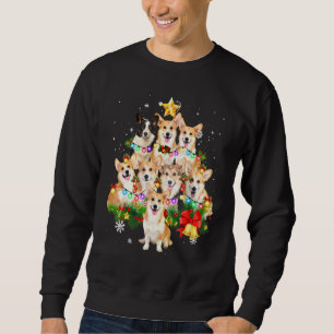 Sweatshirt Pembroke Welsh Corgi Christmas Dog Tree Lights Paj