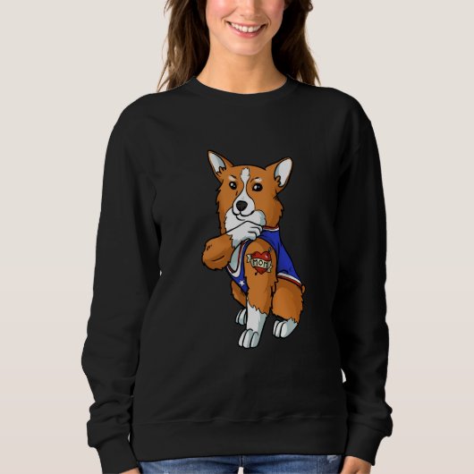 Sweatshirt Pembroke Welsh Corgi Corgi Love Mom Puppy (Devant)