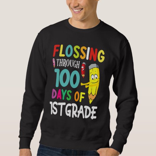 Sweatshirt Pencil Student Senior Flossing Through 100 Days Of (Devant)