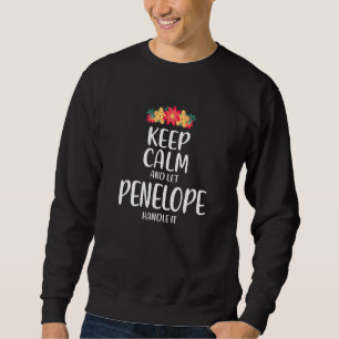 Sweatshirt Penelope Keep Calm Nom Personnalisé Mèmes Papa Jok