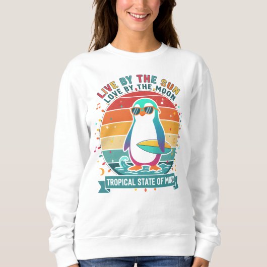 Sweatshirt Pengouin Surfeur Manches Longues (Devant)