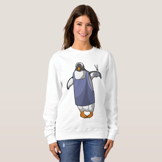 Sweatshirt Penguin coiffeur avec ciseaux (Devant entier)