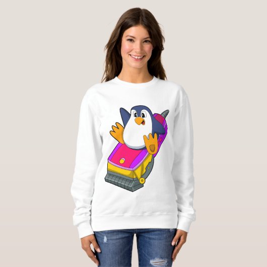 Sweatshirt Penguin comme coiffeur avec Razor (Devant entier)