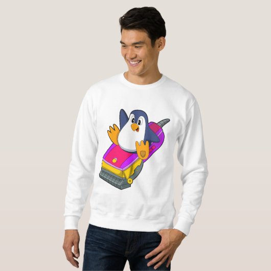 Sweatshirt Penguin comme coiffeur avec Razor (Devant entier)