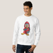 Sweatshirt Penguin comme pompier avec extincteur (Devant entier)