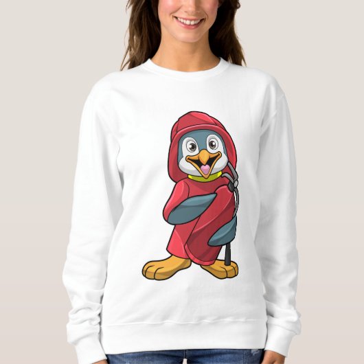 Sweatshirt Penguin comme pompier avec Extinguisher (Devant)