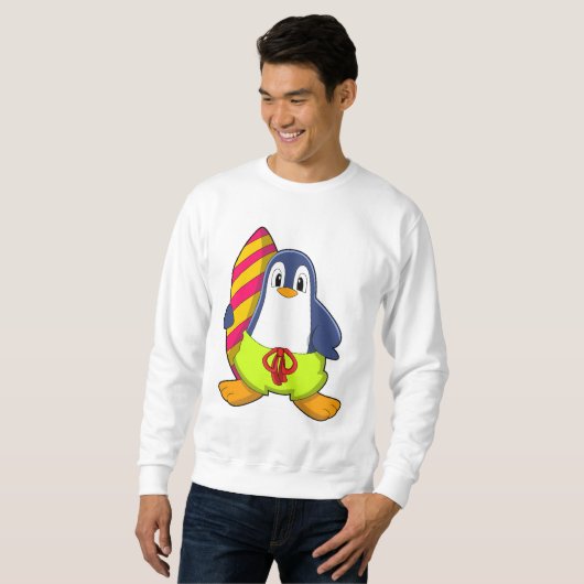 Sweatshirt Penguin comme surfer avec Surfer (Devant entier)