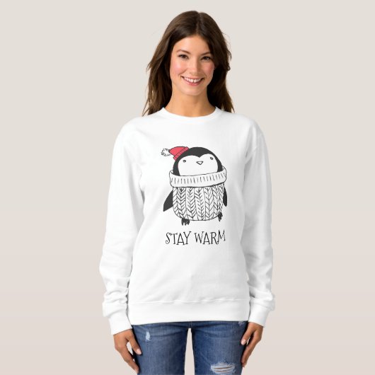 Sweatshirt Penguin, Noël, mignonne, dames (Devant entier)