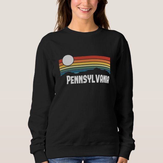 Sweatshirt Pennsylvania Vintage Sunset 80s Retro Summer State (Devant)